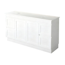 Stefania 1500mm Matte White Freestanding Double Vanity with Stone Countertop